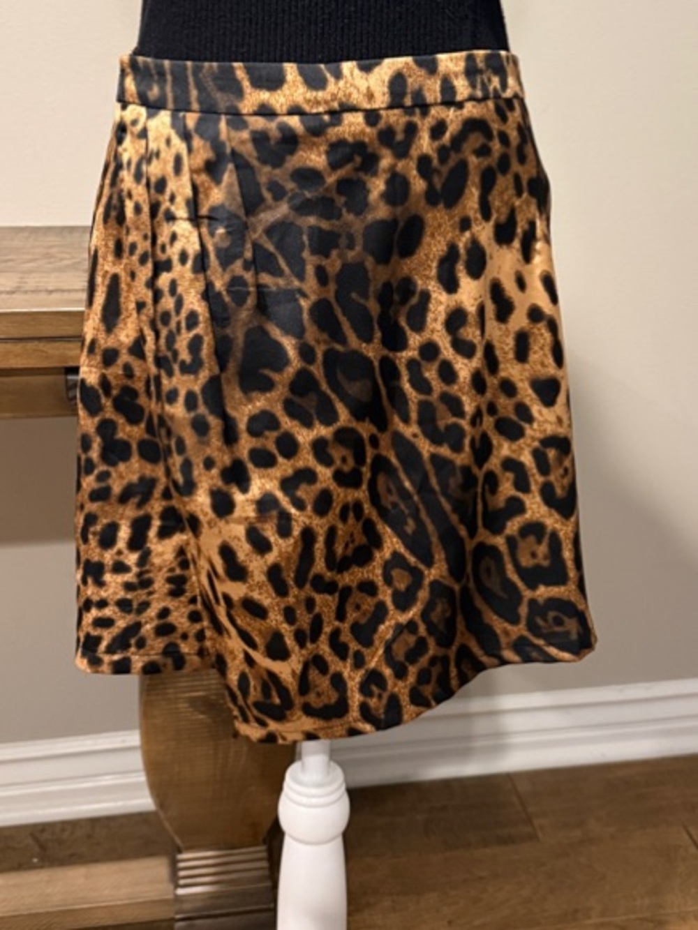 Nasty Gal Leopard Print Skater Skirt - Black & Brown